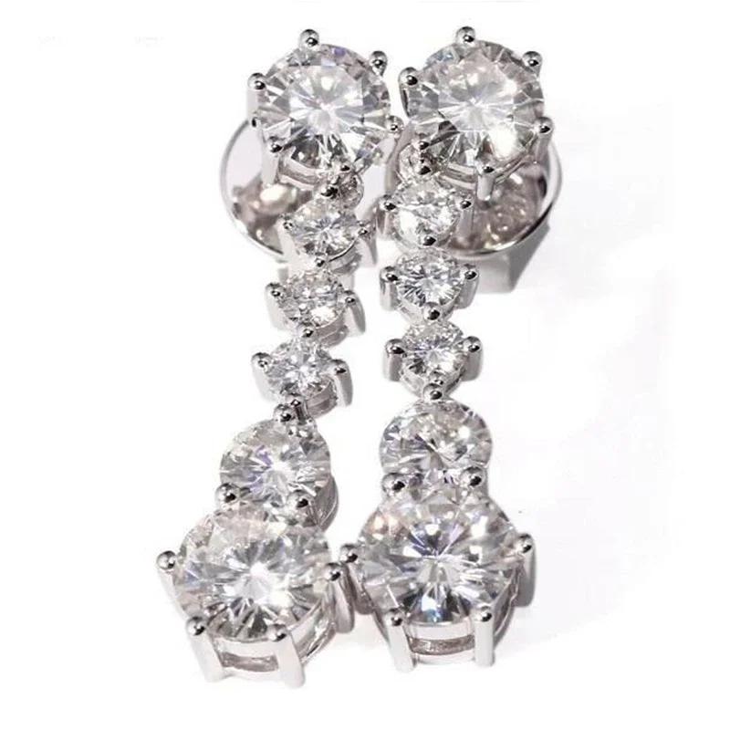 

New Luxury Long Round CZ Hanging Earrings Women Simple and Elegant Design Wedding Engagement Accessories Fashion Zircon 2026