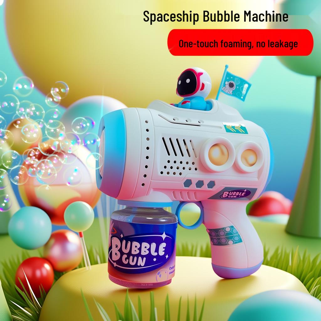 Electric Handheld Bubble Blower with Lights - Children's Automatic Bubble Gun Toy