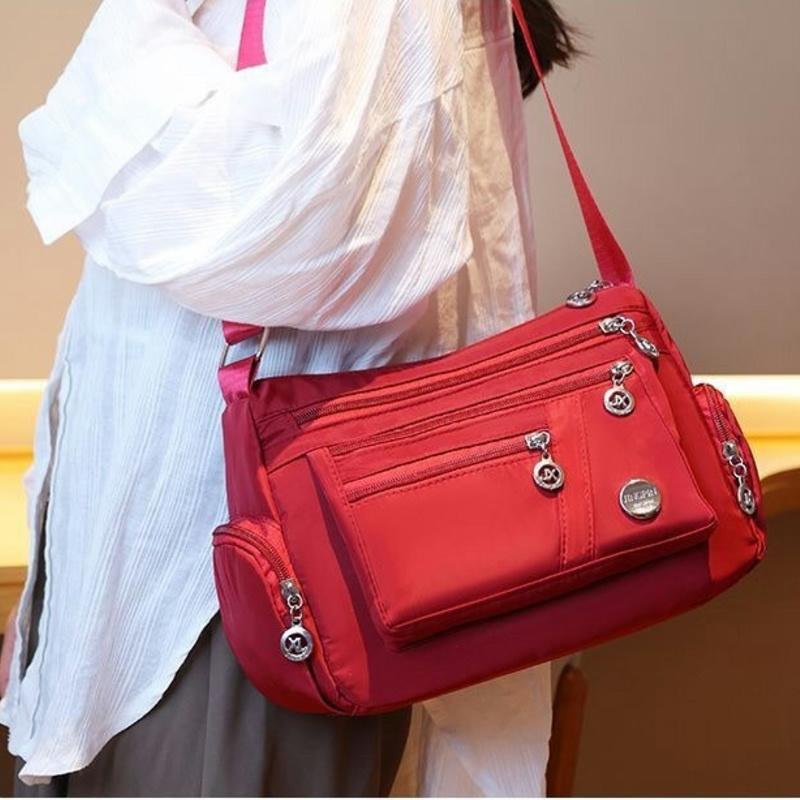 Bolso de nailon impermeable para mujer, tipo mensajero, cruzado, de gran capacidad, para viaje, informal, de alta calidad