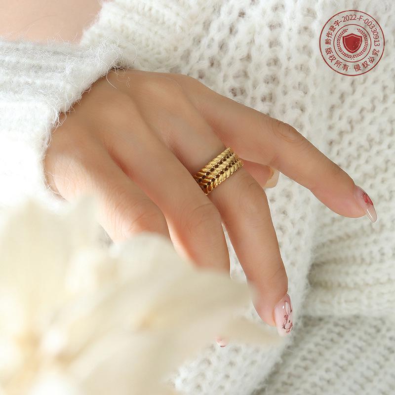 18K Gold-Plated Adjustable Geometric Ring - Autumn/Winter Collection