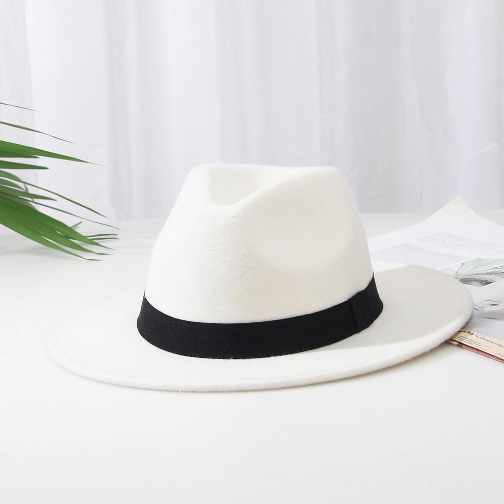 Wool Top Hat Women'S Autumn And Winter Extended Brim Hat French Retro Warm Jazz Hat Manufacturer