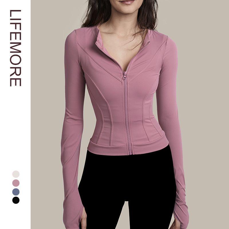 

Женская быстросохнущая куртка на молнии с длинным рукавом Supaitao для тренировок Purple L