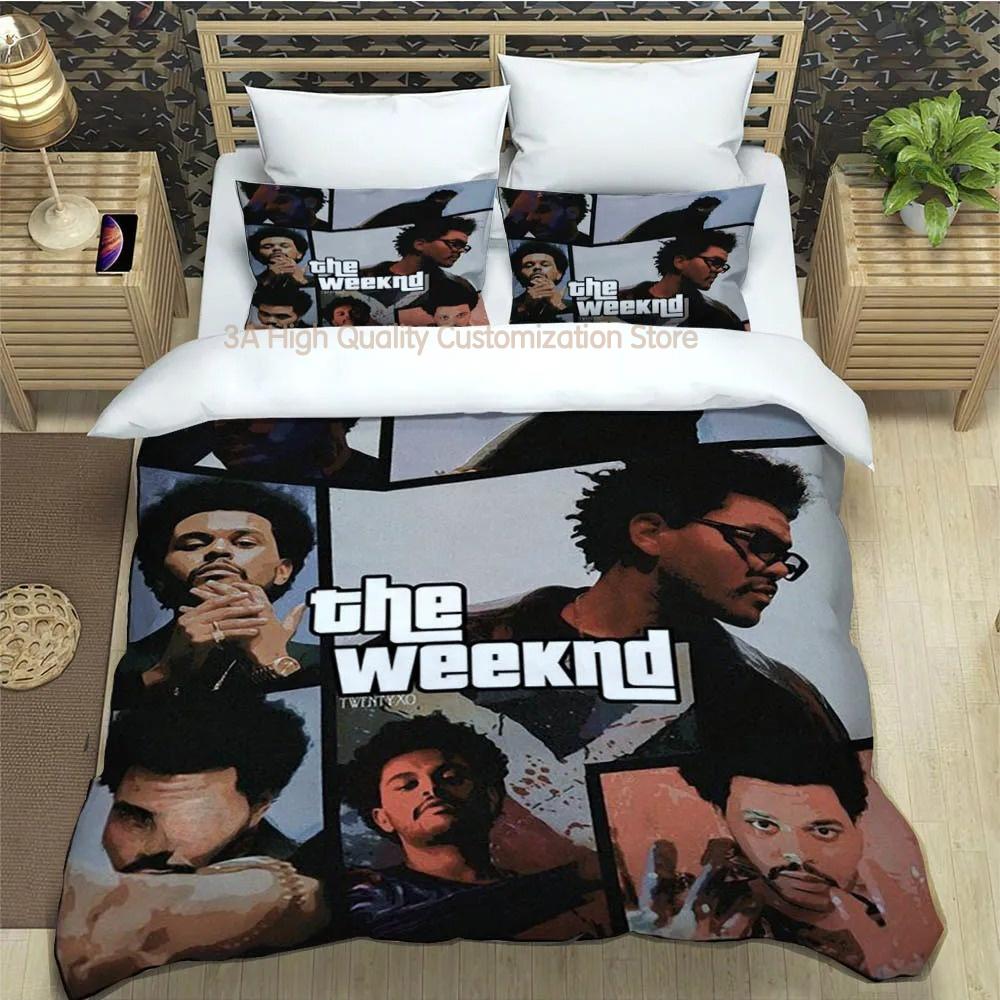 Juegos de Cama Estampados del Cantante The Weeknd Exquisito Juego de Ropa de Cama Funda Nórdica Juego de Colcha Juego de Cama Lujoso Regalo de Cumpleaños