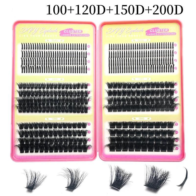 Spiky Cluster Lashes Individual 100D 150D 200D Thick Eyelash Extensions for Home DIY Lash Extension Kits