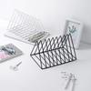 Organizador de Escritorio para Libros Soportalibros Metálico Triangular 9 Compartimentos Soporte para Libros Revistas Ahorro de Espacio Revistero