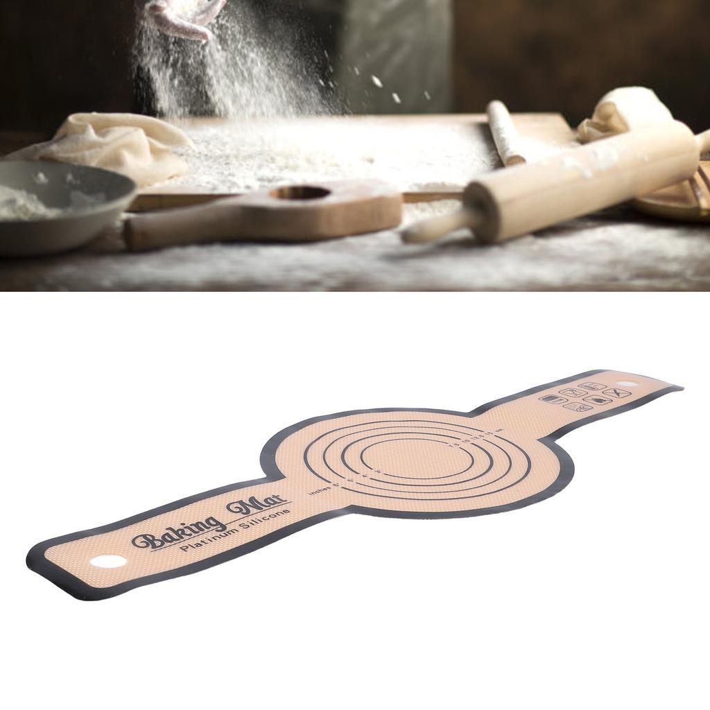 Telo in Silicone per Pane da Forno Antiaderente Facile da Pulire Riutilizzabile Tappetino Rotondo per la Cottura del Pane con Manico