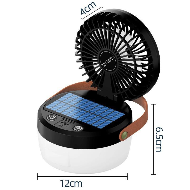 Multi-Functional Rechargeable Solar Camping Lantern with Fan – Long Battery Life for Outdoor & Emergency Use