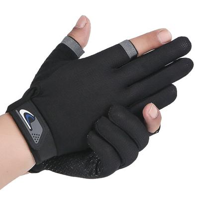 Sommer Herren Angelhandschuhe Damen Zwei-Finger-Schnitt Männlich Touchscreen Angeln Anti-Rutsch Sonnenschutz Atmungsaktiv Bergsteigerhandschuhe