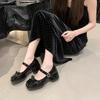 2025 New Butterfly-knot Women Mary Jane Shoes for Women Fashion Square Toe Patent Leather Pumps Shoes Spring Autumn