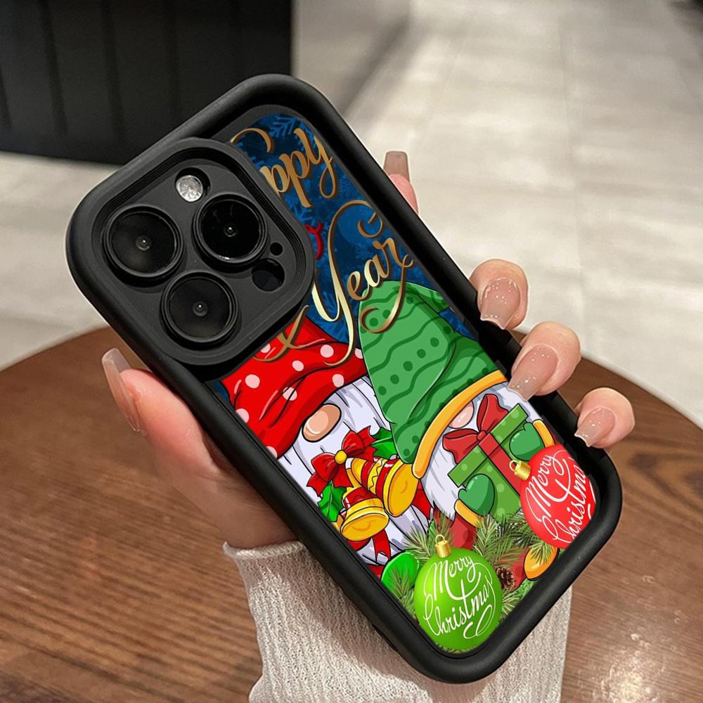 Ae119 Merry Christmas Santa art design Phone Cases for iPhone 16 14 13 11 Pro Max 15 7 8 6 Plus 12 mini XR XS Max SE Angel Eye Ladder Protective Cover