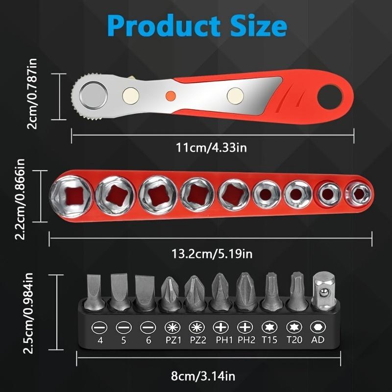 1pc ,Positive and Reverse Rotation 36-tooth Ratchet Screwdriver, Right Angle One-Word Slot Cross and Hexagonal Plum Blossom Screwdriver Set