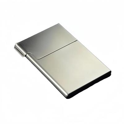 Skalak Stainless Steel Business Card HolderMetal Case Portable HolderCompatible Cards ID Credit (9.5x6.5cm Silver)