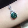Ladies' Exquisite Inlaid Circular Cut Green Zircon Pendant Necklace, Elegant and Eye-catching Jewelry, Birthday and Anniversary Gifts