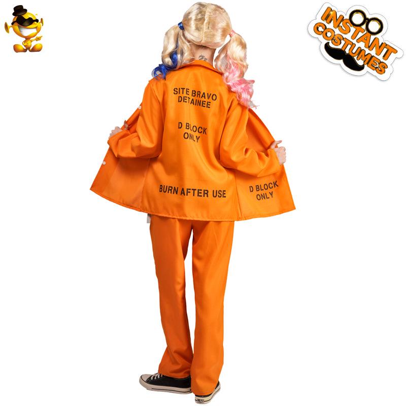 Halloween Orange Prisoner Couple Costume Jumpsuit Set