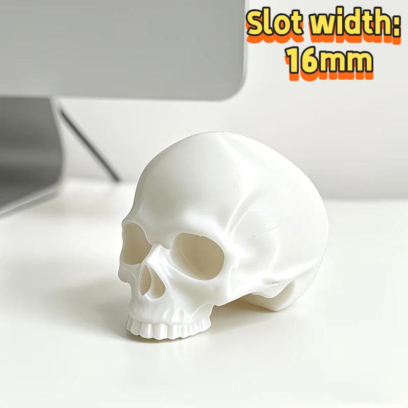 Skull Head Monitor Decoration, Gothic Style Desktop Ornament, Gaming Room Ambiance Pc Accessory, Desktop Decor