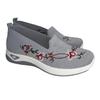 Women’s Embroidered Slip-On Flats, Breathable Woven Retro Ethnic Style