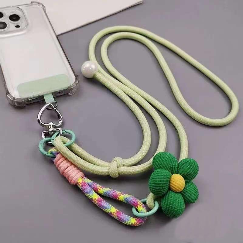 Carrying Mobile Phone Colorful Woven Lanyard Adjustable Bag Crossbody Rope Anti-loss Rope Wrist Strap Lanyard Outdoor Simple