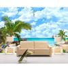Blue Sky White Clouds Seascape Coconut Trees Decor Living Room 3d Wall Murals Wallpaper