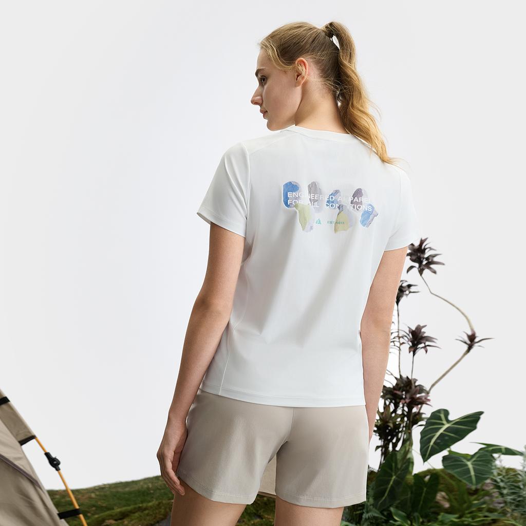 Fila Athletics Explorer Casual Quick-Dry Short Sleeve T-Shirt Women Tops Snow-White A11W527117F-WT