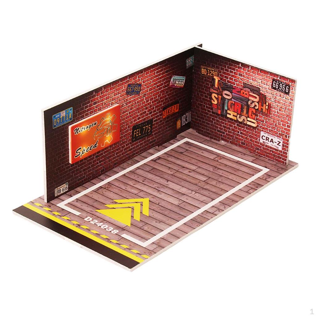 1:24 Car Garage Parking Lot Diecast Display Vehicle Showcase Model for Mini