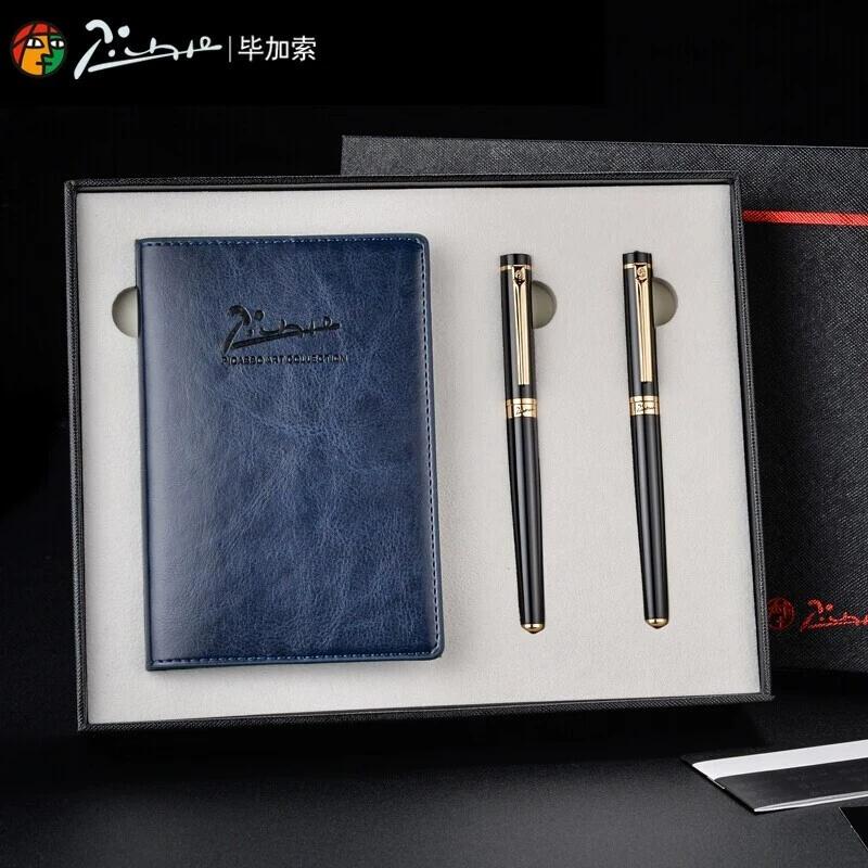 

Original Picasso Pimio Luxury Fountain Pen Rollerball Pen Notebook Gift Set 0.5mm Gold Clip Black Business Office Gift Pens With синій