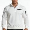 Men S Casual Zip Up Long Sleeve Loose Fit Hoodless Sweatshirt