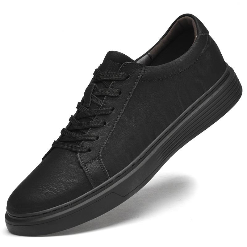 Men s Summer Cowhide Lace-up Casual Retro Shoes - Breathable  Trendy 38