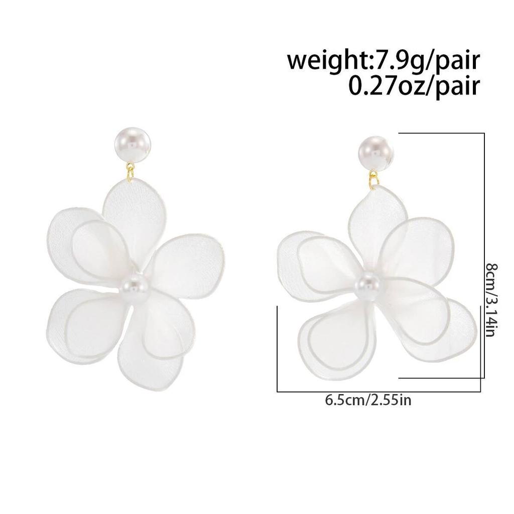 Ingemark Exquisite Elegante Imitation Perlen Netz Blume Hängende Ohrringe Damen Romantisch Minimalistisch Piercing Wed Braut Neuer Schmuck