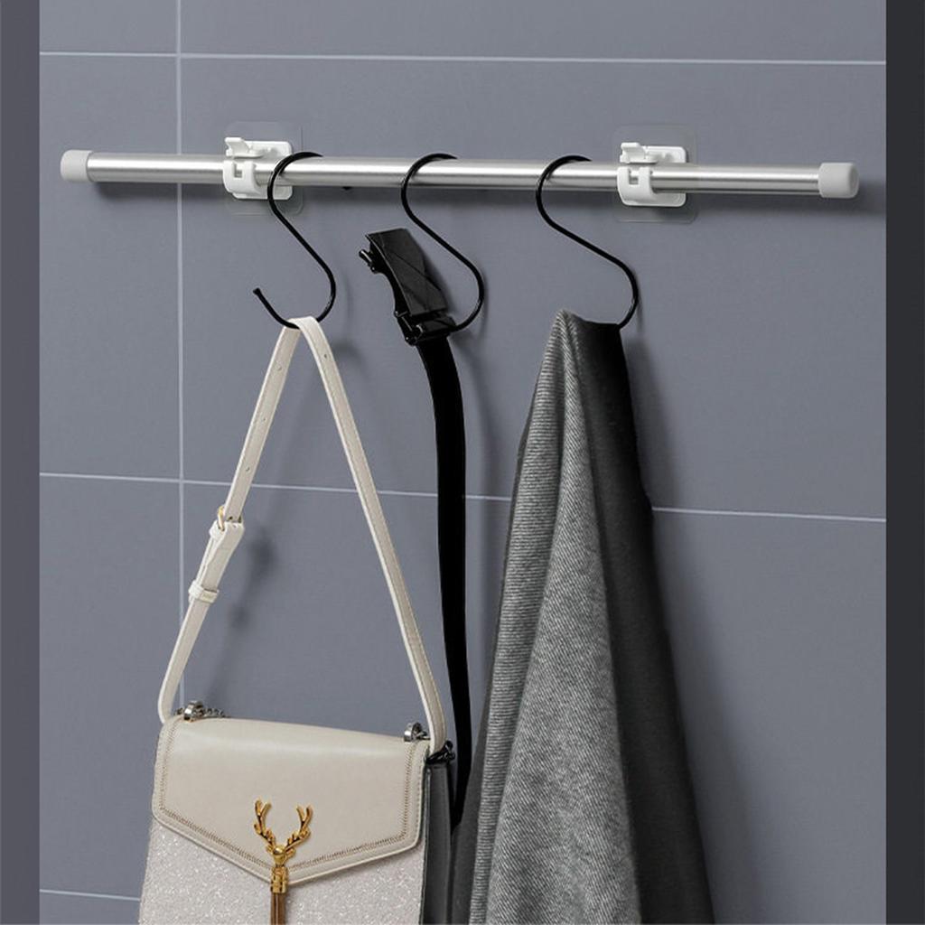 1PC Self-Adhesive Curtain Hooks No Drill Curtain Rod Brackets Stick On Curtain Rail & Pole Brackets Easy Install Adhesive Holder