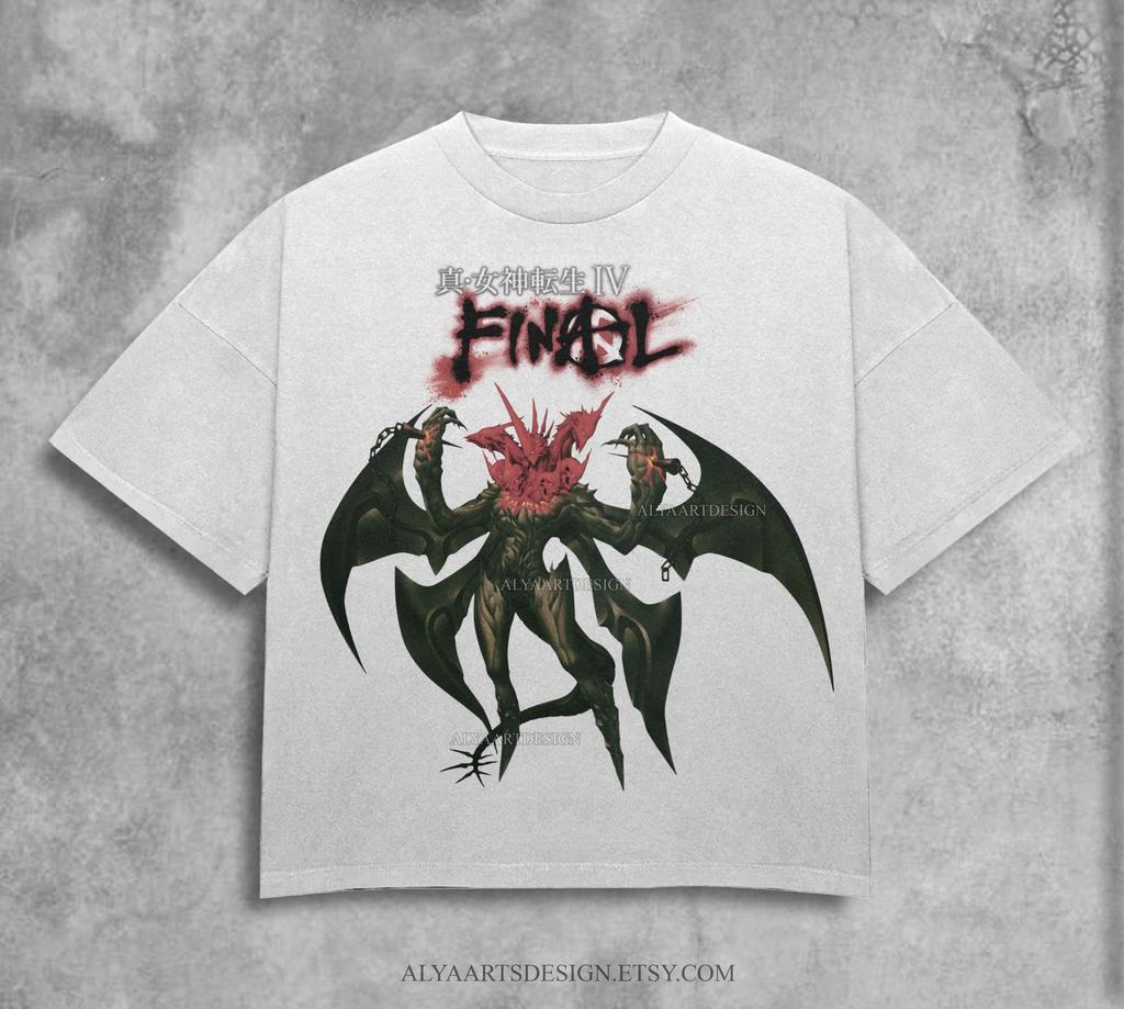 Shin Megami Tensei IV Apocalypse Satan T-Shirt: Vintage Style Oversized Graphic Tee