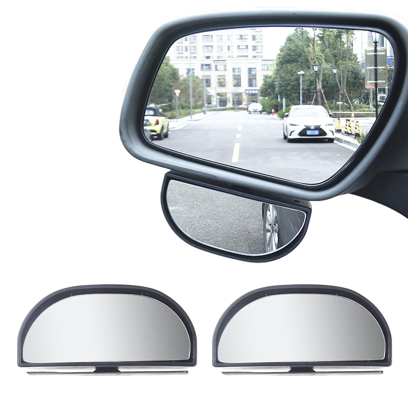 

Donalee Universal Side Mirrors for Set of Rearview Mirrors for Eliminating Blind Adjustable Angle Cars, 2, Spots, (Black)