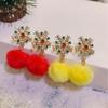 Cute Pompom Ball Snowflake Tassel Earrings Christmas Sweet Plush Earrings Jewelry For Women Girls Gifts