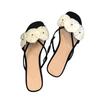 Fashion flower flat-bottomed cool slippers outside women's new vacation style empty-toed sandals