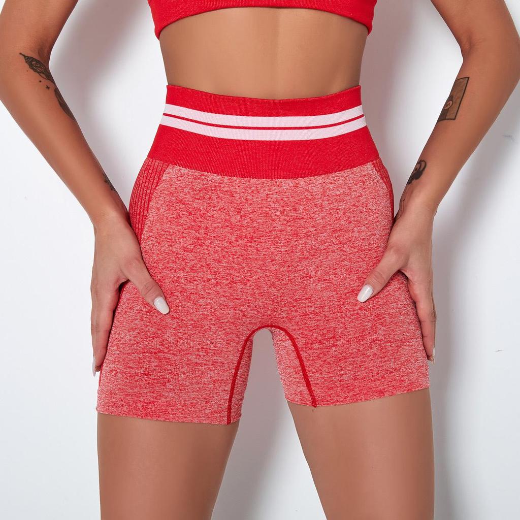 Damesnet rode strakke heuplift sportshort yogabroek voor dames sneldrogende training hardloopfitnessbroek
