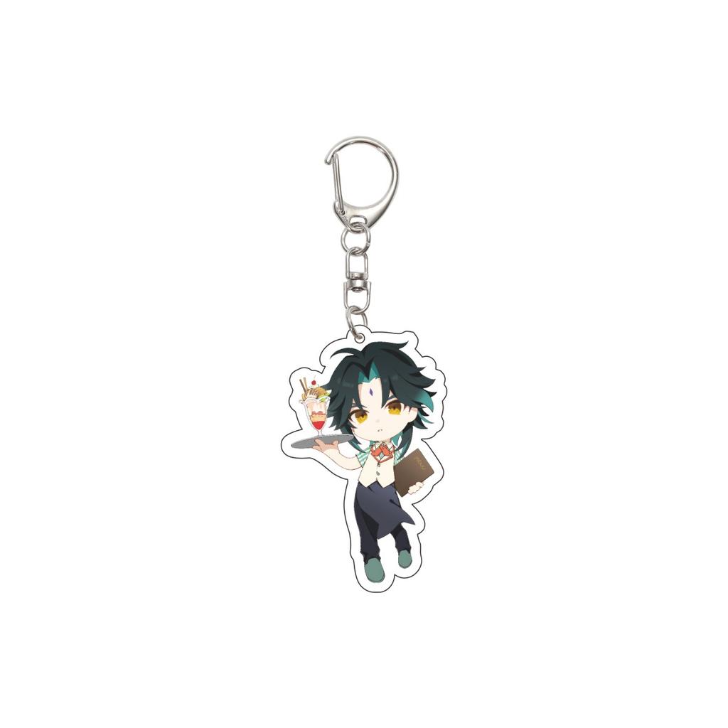 55MM Anime Genshin Impact Keychain xiao  Key Chain Acrylic Model Plate Christmas Gifts