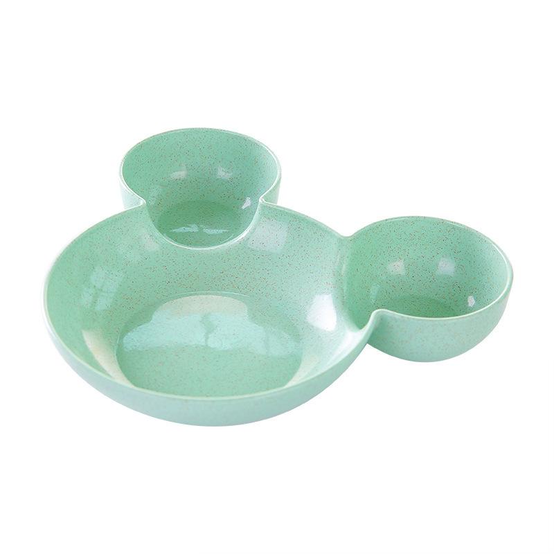 

Милые детские тарелки с разделителями, обеденные тарелки, детская миска, поднос, набор столовых приборов, детская раздельная посуда, не содержит бисфенол-А зелёный