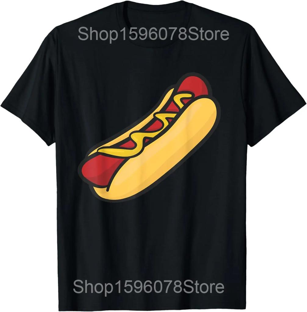 Funny Meme Hilarious Hot Dog Lovers T Shirts Men Cotton Humor Streetwear Tee Shirt Short Sleeve Unisex Hotdog Loose Clothing