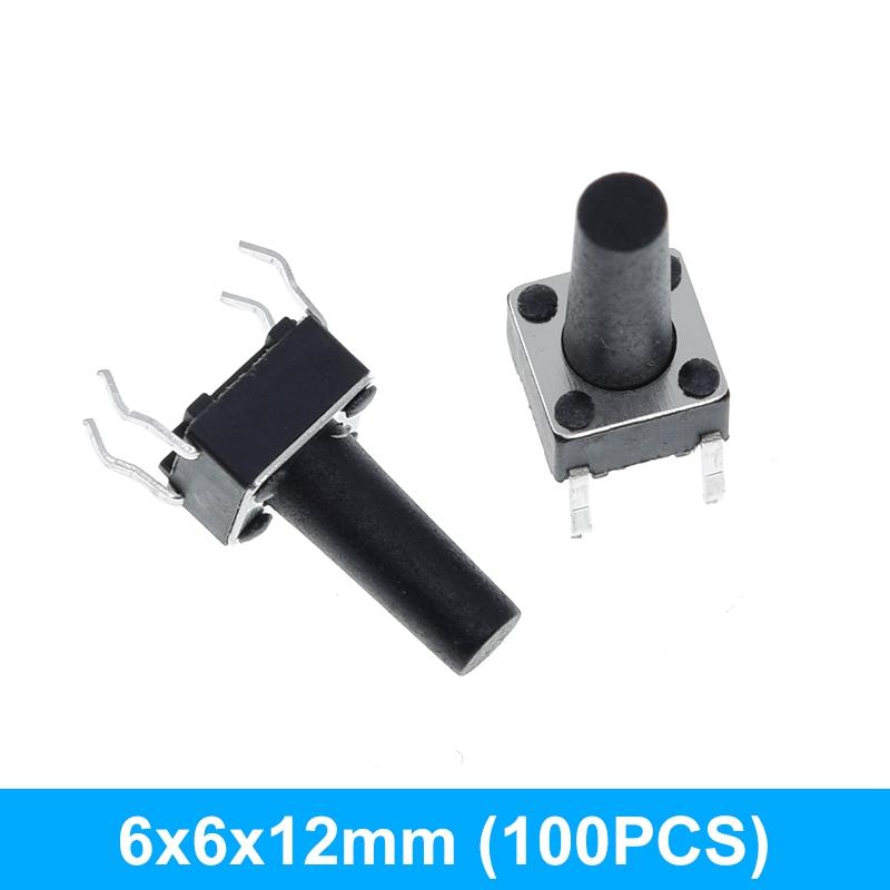 100/300pcs 6X6X5/4.3/5.5/6/7/8/9/10/13MM Tact Switch Push Button Switch 12V 4PIN DIP Micro Switch For TV/Toys/home use Button