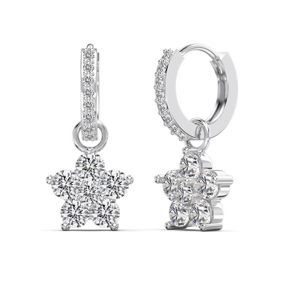 Niche Design Women's S925 Sterling Silver Zircon Hoop Earrings - Christmas Edition