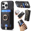 For iPhone 16 Pro Max Magnetic Case PU Leather Back Cover with Detachable Card Holder