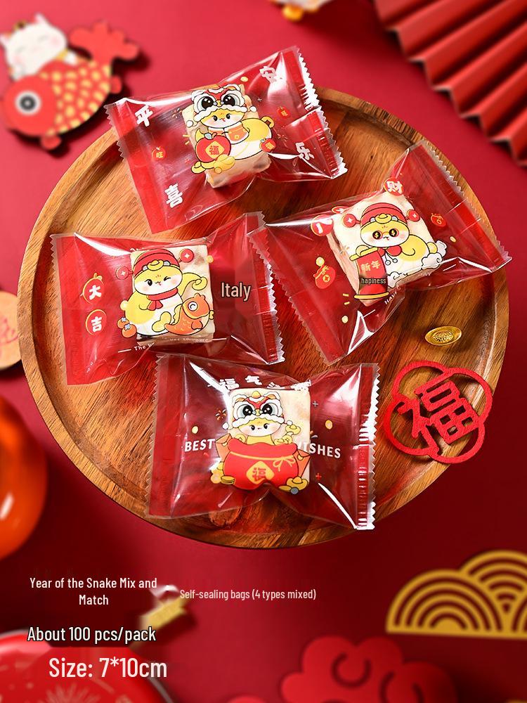 2026 Year of the Horse Festive Snowflake Candy Packaging Bag for Spring Festival Nougat Cookies.