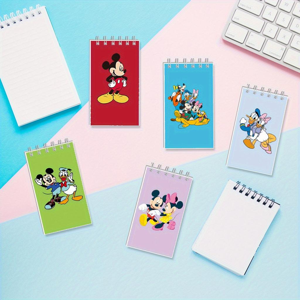 Set di 10 Mini Quaderni a Spirale Disney Topolino e Minnie, Paperino e Paperina e Pippo, Design Carino Cartoon, Regalo Ritorno a Scuola, Include Quaderno e Diario