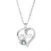 Multi-Tone Mom & Child Pendant Necklace Set, Heart & Family Silhouette Necklaces for Mother's Day