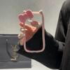 Custodia carina con orecchie da gatto in silicone con fiocco per iPhone 16 Plus 15 14ProMax 13 12 11 Trasparente Antiurto Rigida Acrilico Bumper Cover Posteriore