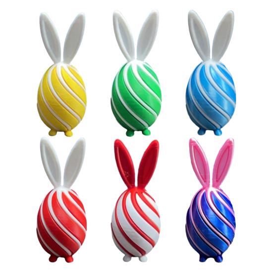 3D Geprint Spiraal Paasei Uniek Sensorisch Fidget Speelgoed met Konijnenoor voor Volwassenen Stressverlichting Paasmand Vullers Feestartikelen