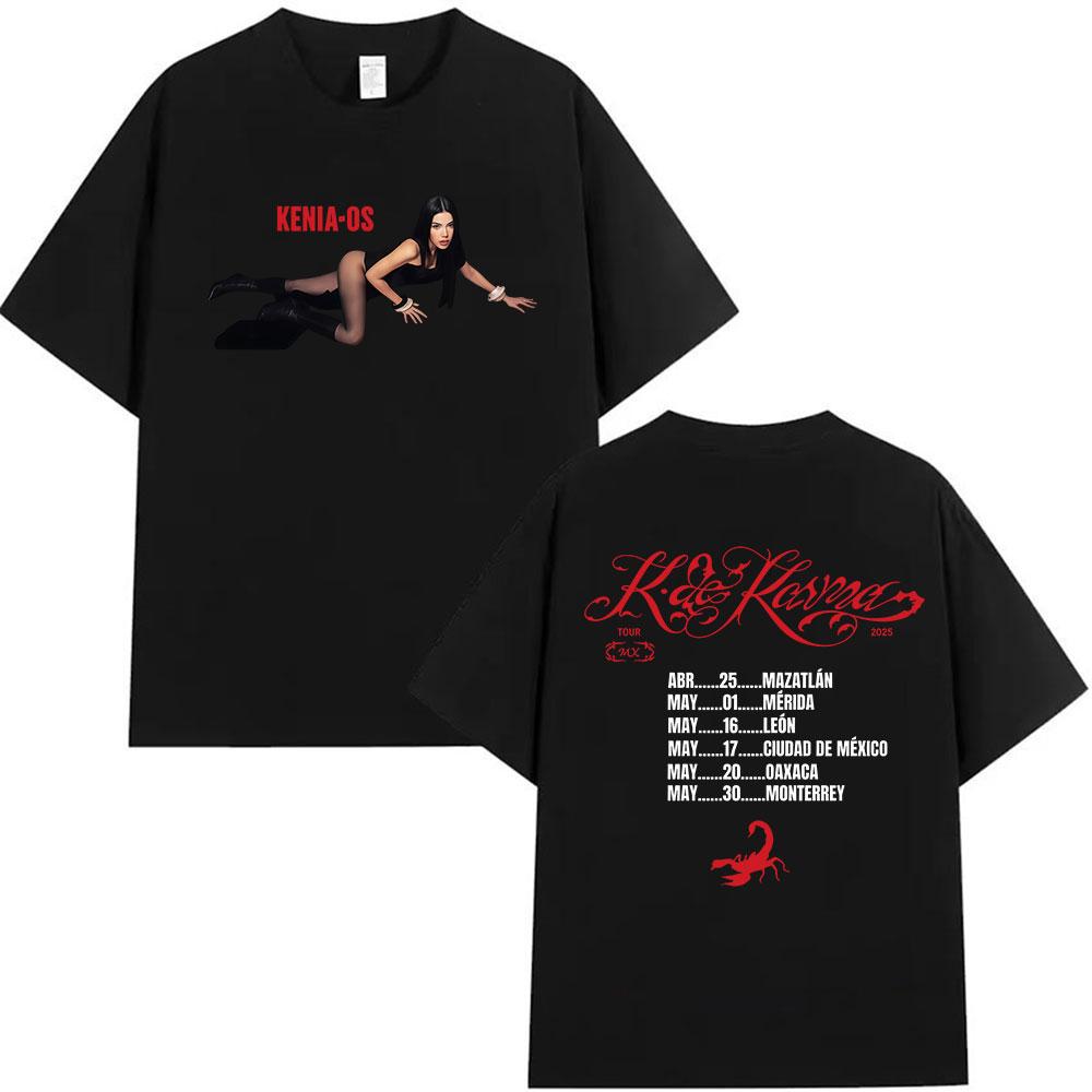 

Singer Kenia Os K De Karma Tour 2026 Print T Shirt Unisex Women Vintage Oversized Cotton Tshirts Summer Harajuku Clothing Tshirt 4XL