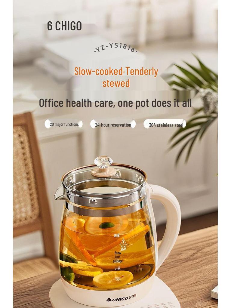 Oală de sănătate Ceainic electric din sticlă izolată