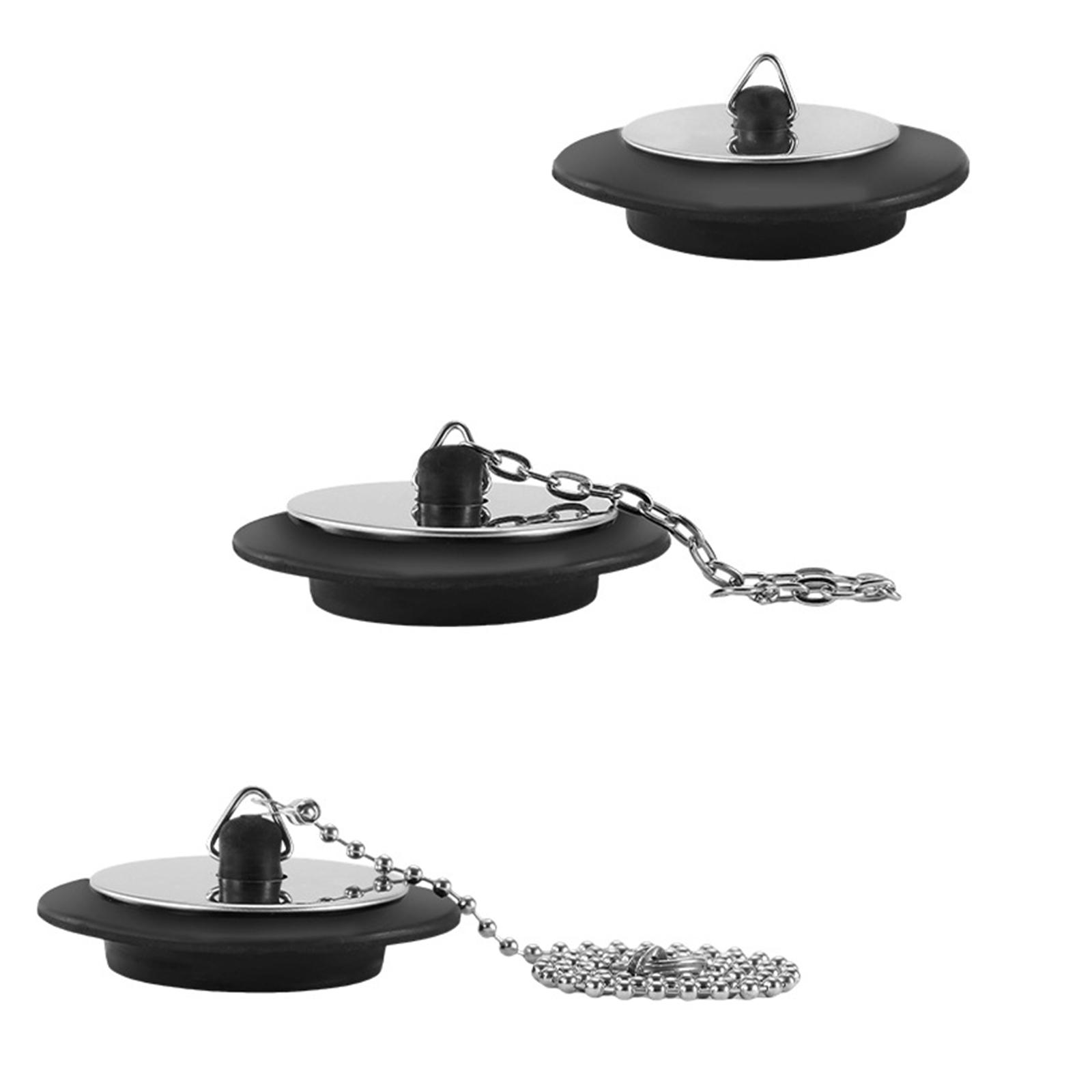 

Universal Sink Plug set Rubber Bath Tub Drain Stopper with Convenient Hook Efficient Rubber Sink Drain Plugs for Kitchen 4A