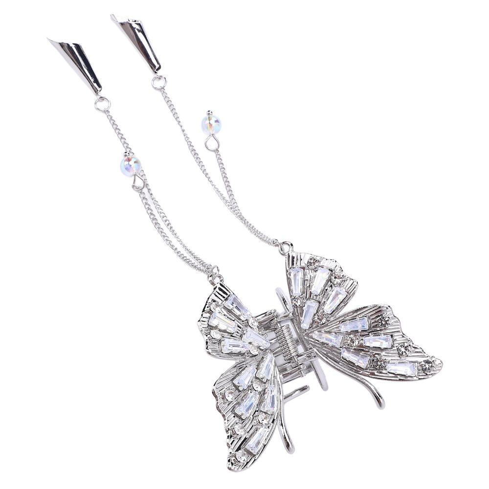 Elegant Shiny Rhinestone Tassel Hair Claw Clip Alloy Tassel Hair Claw Clip  Women Hair Accessories