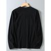 Men's Vintage Printed Washed Cotton T-Shirt with Round Neck and Long Sleeves for Autumn Fashion